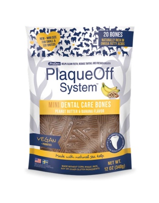 PlaqueOff MINI Dental Care Bones - Peanut Butter & Banana