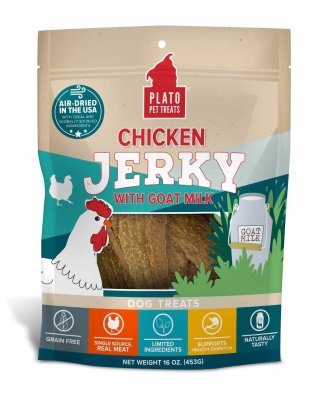 Plato Pet Treats Chicken Jerky with Goat's Milk  - 16oz