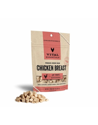 Vital Essentials(R) Freeze-Dried Chicken Breast Cat Treats, 1 oz