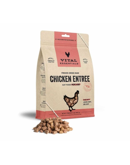 Vital Essentials(R) Freeze-Dried Raw Chicken Entree Cat Food Mini Nibs,  - 12 oz