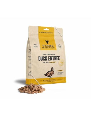 Vital Essentials(R) Freeze-Dried Raw Duck Entree Cat Food Mini Nibs, - 8 oz