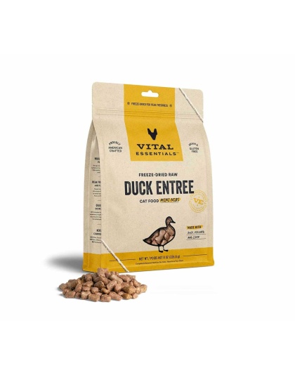 Vital Essentials(R) Freeze-Dried Raw Duck Entree Cat Food Mini Nibs, - 8 oz