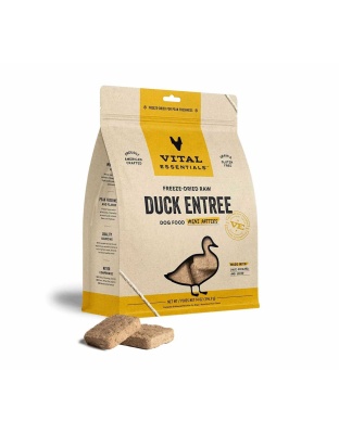 Vital Essentials(R) Freeze-Dried Raw Duck Entree Dog Food Mini Patties, 14 oz
