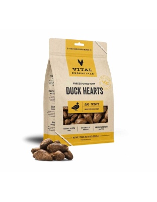 Vital Essentials(R) Freeze-Dried Raw Duck Hearts Dog Treats, 10 oz