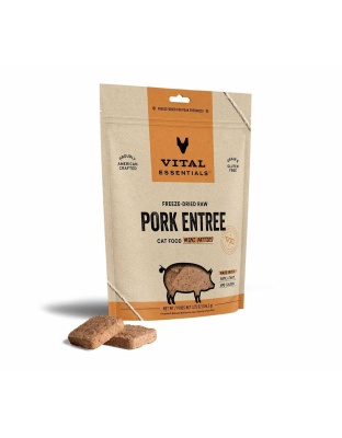 Vital Essentials(R) Freeze-Dried Raw Pork Entree Cat Food Mini Patties - 3.75 oz