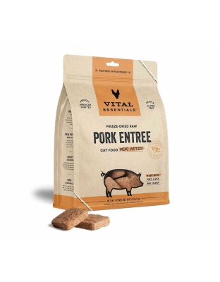 Vital Essentials(R) Freeze-Dried Raw Pork Entree Cat Food Mini Patties - 8 oz