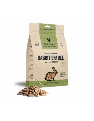 Vital Essentials(R) Freeze-Dried Raw Rabbit Entree Cat Food Mini Nibs - 12 oz