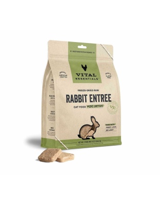 Vital Essentials(R) Freeze-Dried Raw Rabbit Entree Cat Food Mini Patties - 8 oz