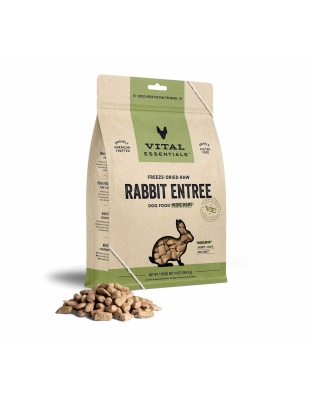 Vital Essentials(R) Freeze-Dried Raw Rabbit Entree Dog Food Mini Nibs, - 14 oz