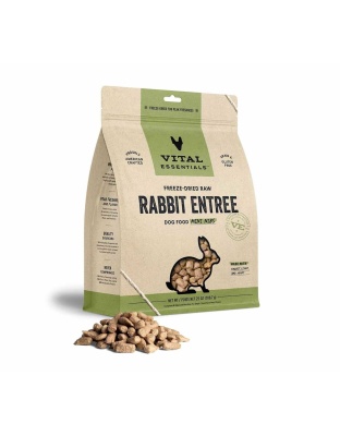 Vital Essentials(R) Freeze-Dried Raw Rabbit Entree Dog Food Mini Nibs, - 25 oz
