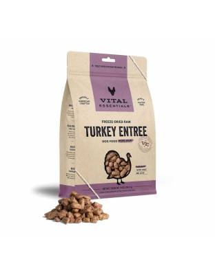 Vital Essentials(R) Freeze-Dried Raw Turkey Entree Dog Food Mini Nibs, - 14 oz