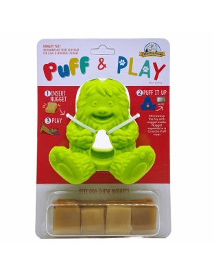 Green - Yeti Dog Chew Puff & Play Hangry Yak