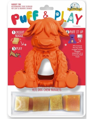 Orange - Yeti Dog Chew Puff & Play Hangry Yak
