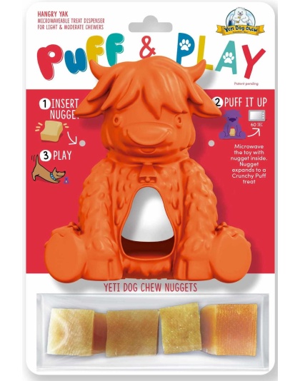 Orange - Yeti Dog Chew Puff & Play Hangry Yak