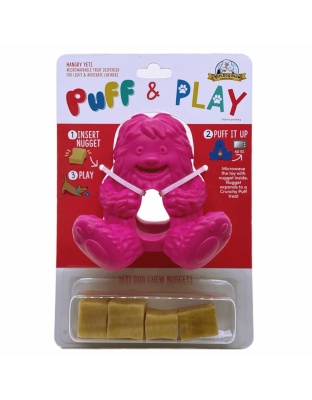 Pink - Yeti Dog Chew Puff & Play Hangry Yak