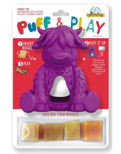 Purple - Yeti Dog Chew Puff & Play Hangry Yak