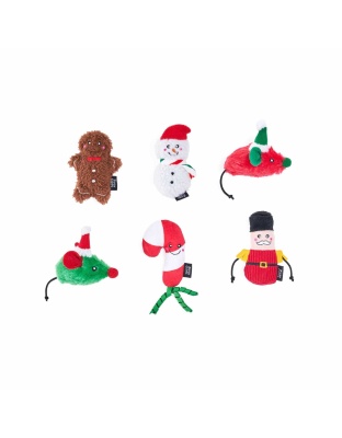 ZippyClaws Holiday Festive Cheer Cat Toy 6pk