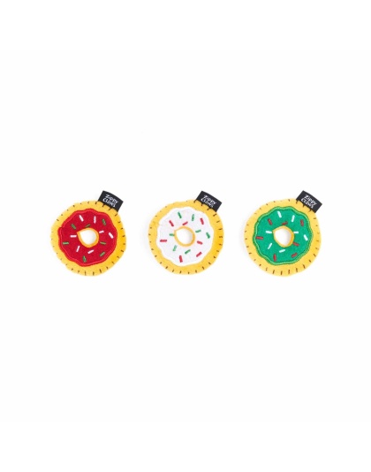 ZippyClaws Holiday Mini Donutz Cat Toy 3pk