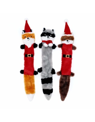 ZippyPaws Holiday Skinny Peltz Plush Dog Toy Large 3pk
