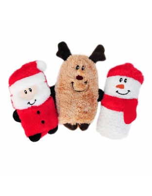 ZippyPaws Holiday Squeakie Buddies Plush Dog Toy