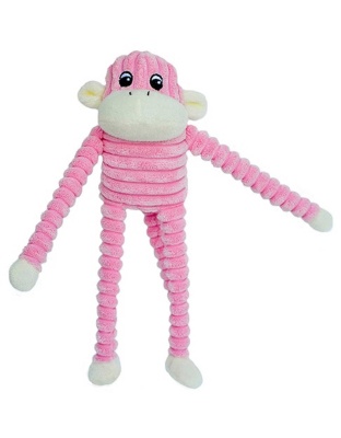 ZippyPaws Spencer Crinkle Monkey Pink Small