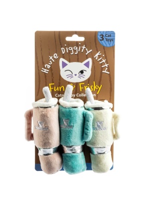 Snuggly Cup 3-Pack Organic Catnip Toys (Teal, Ivory, Blush)