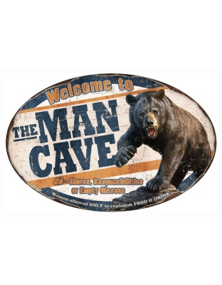 RIVERS EDGE MAN CAVE BEAR TIN