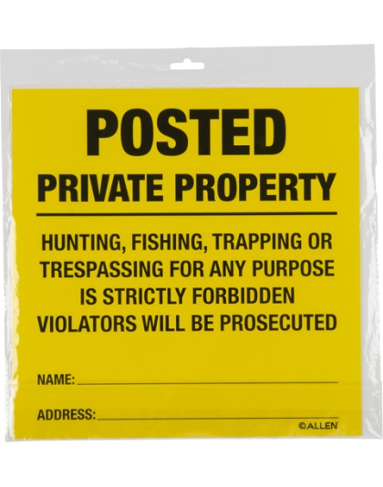 ALLEN POSTED NO TRESPASSING