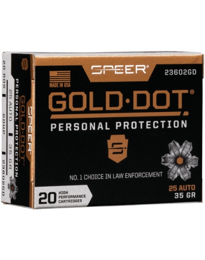 SPEER GOLD DOT 25 ACP 35GR