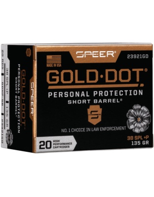 SPEER GOLD DOT 38 SPECIAL+P