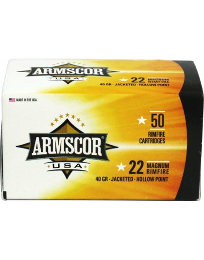 ARMSCOR 22WMR 40GR JHP 1838FPS