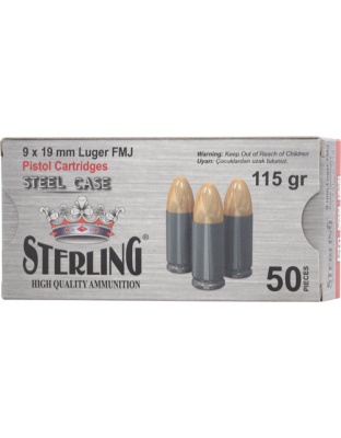 STERLING STEEL CASE 9MM 115 GR