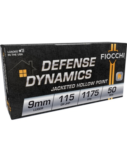 FIOCCHI 9MM LUGER 115GR JHP