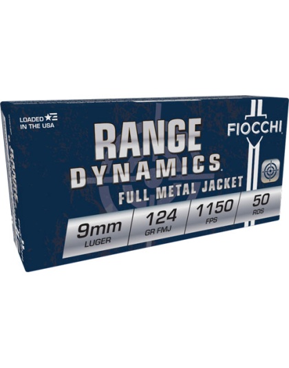 FIOCCHI 9MM LUGER 124GR FMJ