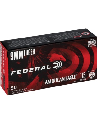 FEDERAL AE 9MM LUGER 115GR FMJ