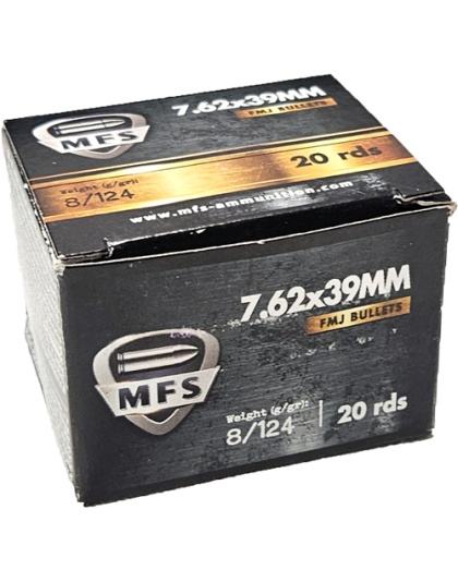 MFS 7.62X39 124GR FMJ