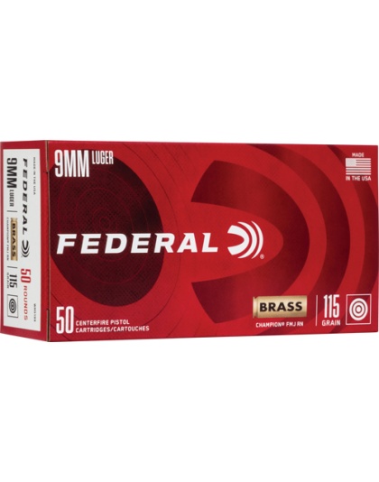 FEDERAL 9MM LUGER 115GR FMJ