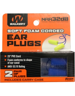 WALKERS EAR PLUGS PVC CORDED